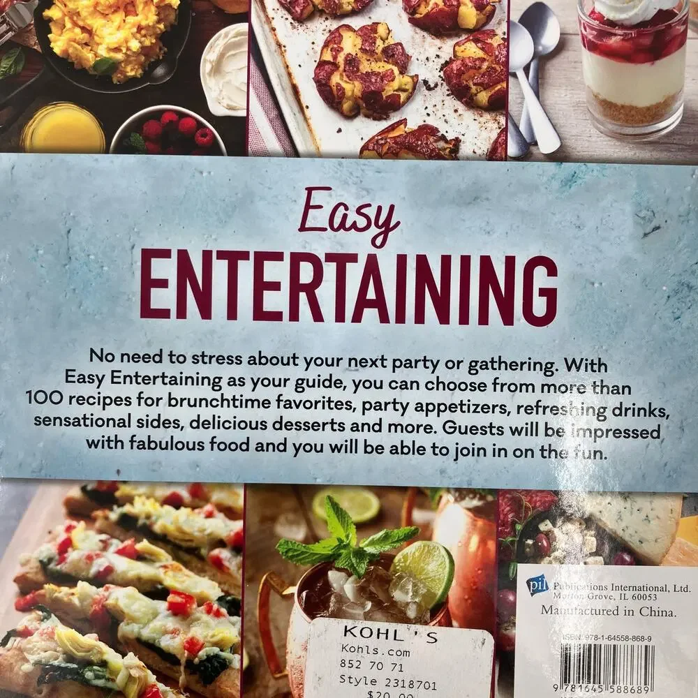 Easy Entertaining No Fuss Food Cooking Hosting Recipes Hardcover Cookbook Book